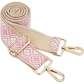 ZOOEASS Wide Shoulder Strap Adjustable Replacement Belt Guitar Style Crossbody Bag Handbag Strap Multicolor Canvas Straps(Wide:1.5in)(Color14)