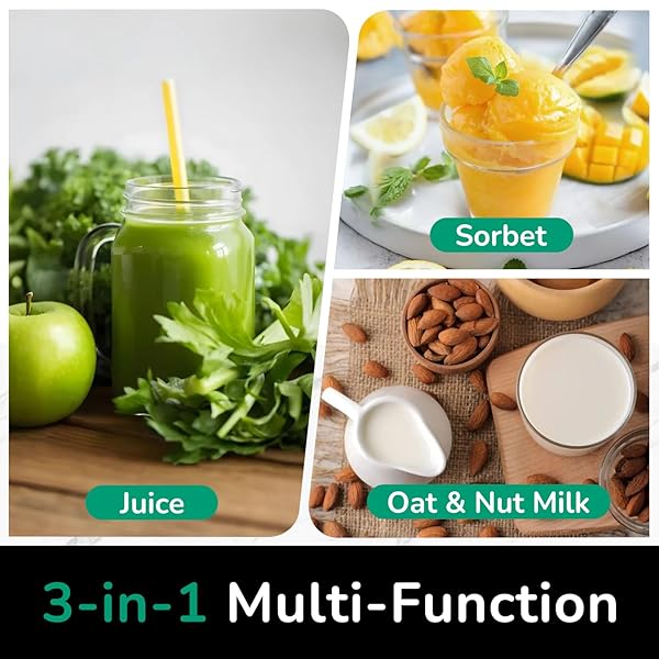 CANOLY C16 COLD PRESS JUICER, 6″ EXTRA WIDE FEED CHUTE, 3-IN-1 STRAINERS (JUICE & SORBET & NUT MILK), POWERFUL AC BRUSHLESS MOTOR, SELF PRECUT SYSTEM, JUICER MACHINES WITH BPA-FREE (SPACE GRAY)
