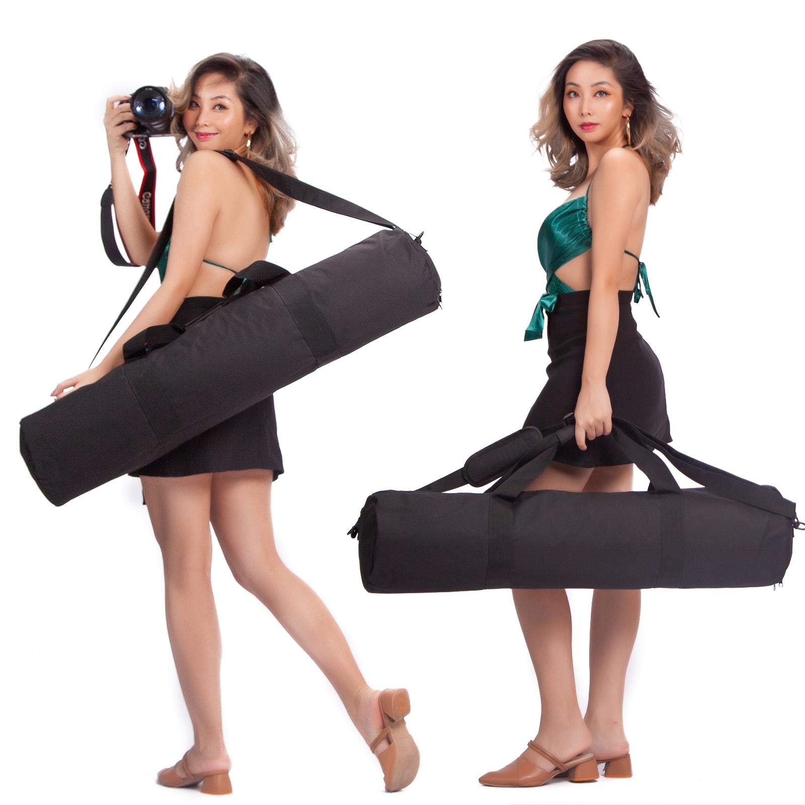 BOLLUMA Tripod Bag 35in Case Foam Padded - 1680D Nylon - Adjustable Shoulder Strap - 90cm x 20cm - Large Sturdy Storage Bag for Photography Equipment Monopod Light Stand