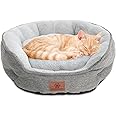 WINDRACING Cat Beds for Indoor Cats,Kitten Bed,Dog Bed for Extra Small Dogs Breeds,Puppy Kennel Bed, Comfy Durable Pet Sleeping Bed, Washable Roun Cat Bed & Non-Slip Bottom, Size 19"L x 16"W x 6.5"Th