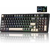 Keymatic M98 Wireless Mechanical Keyboard w/Screen & Knob, 96% Gaming Keyboard BT/2.4G/USB-C, Hot Swappable Custom Gaming Creamy Keyboard,with 8000mAh Battery