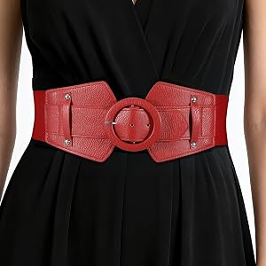 SUOSDEY Wide Elastic Waist Belts for Women Dresses Ladies Wide Stretch Belts for Women Trendy