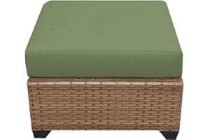 TK CLASSICS TKC Laguna Patio Wicker Ottoman in Cilantro