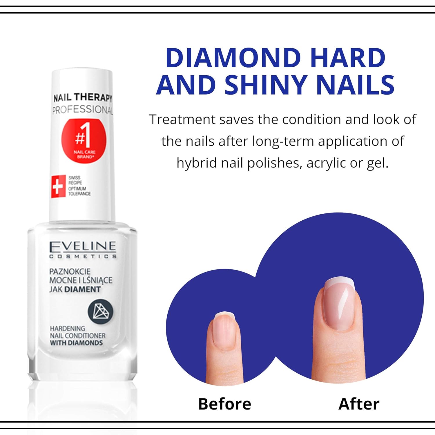 Eveline Cosmetics Nail Therapy Diamond Hard and Shiny Nails : Beauty