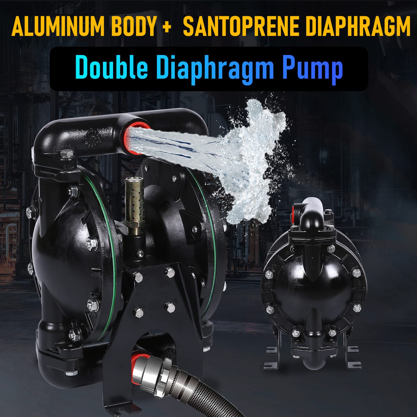 Mua Air Operated Double Diaphragm Pump 1 inch Inlet/Outlet Pneumatic ...