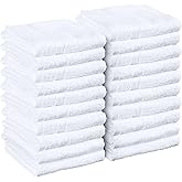 White Salon Towels - 16 x 27 Inch Soft Cotton Hand Towels for Hair Stylists, Barbers & Spas - Quick Dry, Durable Towel for Facial, Pedicure, Manicure & Massage Use - Pack of 12