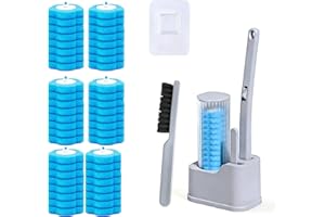 Mr Quickly Disposable Toilet Brush & Crevice Brush Set,Extended Handle with 48 Cleaner Refills Toilet Brush for Toilet Bowl C