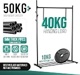 Klass Home Collection Portable Heavy Duty Clothes Rail 40kg Black With Shelf view 2