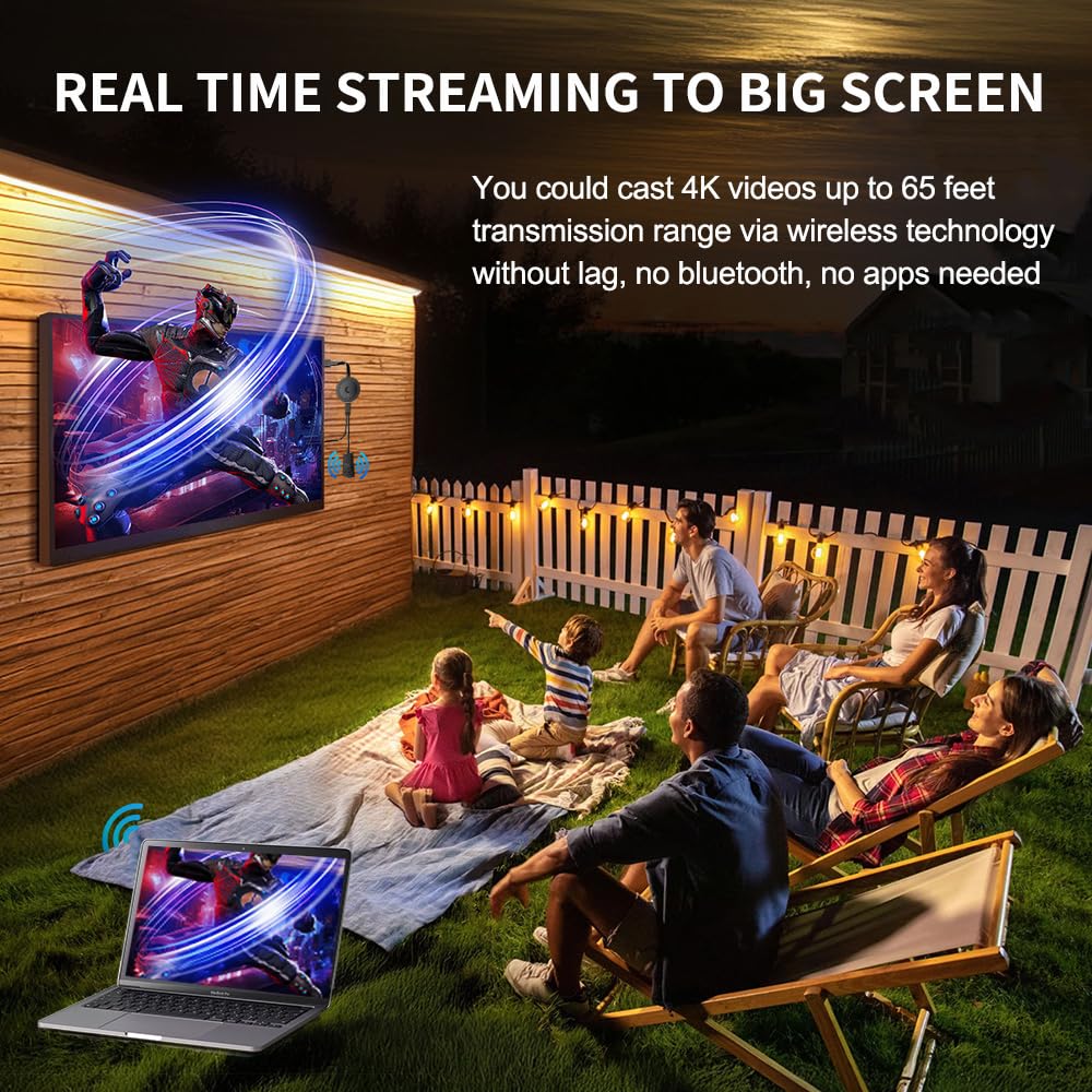 4K Wireless HDMI Display Adapter, SOCLLLife Screen Mirroring Dongle for i-Phone, i-Pad, Android, Windows, Laptop to HDTV/Projector/Monitor, Support Airplay, Miracast, DLNA for Casting Video & Audio