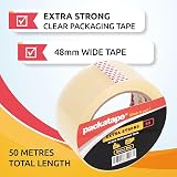 Packatape Packing Tape Extra Strong 6 Rolls 48mm x 50m Clear view 3