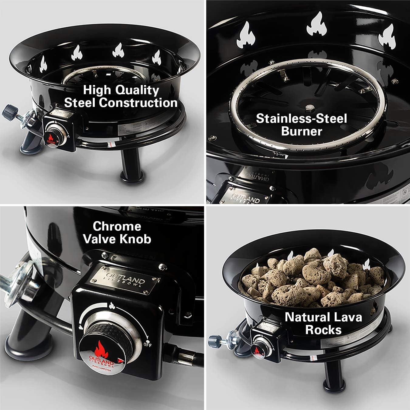 Outland Firebowl 883 Mega Outdoor Propane Gas Fire Pit with UV and Weather Resistant Durable Cover, 24-Inch Diameter 58, 000 BTU : Garden & Outdoor