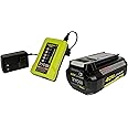 Ryobi (1) OP404 40 Volt Battery Charger (1) OP40401 40 Volt 4.0 Ah Lithium-ion Battery