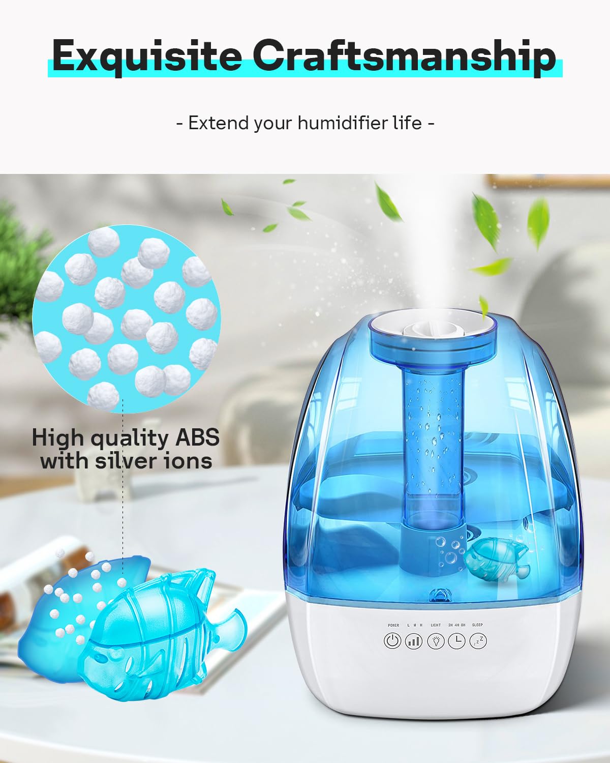 Leemone Humidifier Cleaning Fish for Humidifiers & Fish Tanks, 10 Pack Humidifier Cleaner, Purifies Water, Prevents Hard Water Build Up, Eliminates White Dust Odours