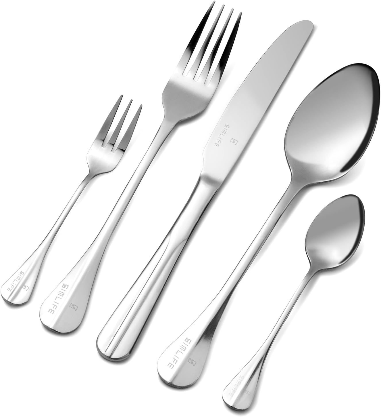 20-Piece Flatware Set,Simlife Stainless Steel Cutlery Set,Dinnerware with Mirror Polishing,Tableware for Home Kitchen or Restaurant(Cutlery Service for 4)-B22