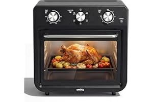SMIRLY 6-in-1 Air Fryer Toaster Oven Combo, 27QT Convection Oven Countertop, 60 Min Timer, 1800W Oven for Toast, Roast, Bake,