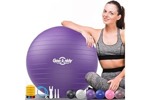 GOONIDY Soft Exercise ball, Anti-Burst Yoga Ball Chair Supports 2200lbs, Workout Equipment w/ Pump for Pregnancy Medicine Birthing Physical Therapy Stability Excersing Birth Swiss Fitness Gym Physio Labor Abs