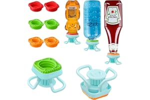 WhiteRhino 2-Pack Bottle Emptying Cap Kit with 3 Sizes-Reusable Leak-Proof Emptying Kit Flip Caps for Bottles Upside Down Bot