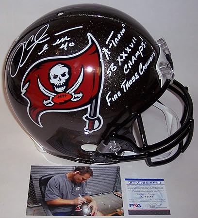 mike alstott signed helmet