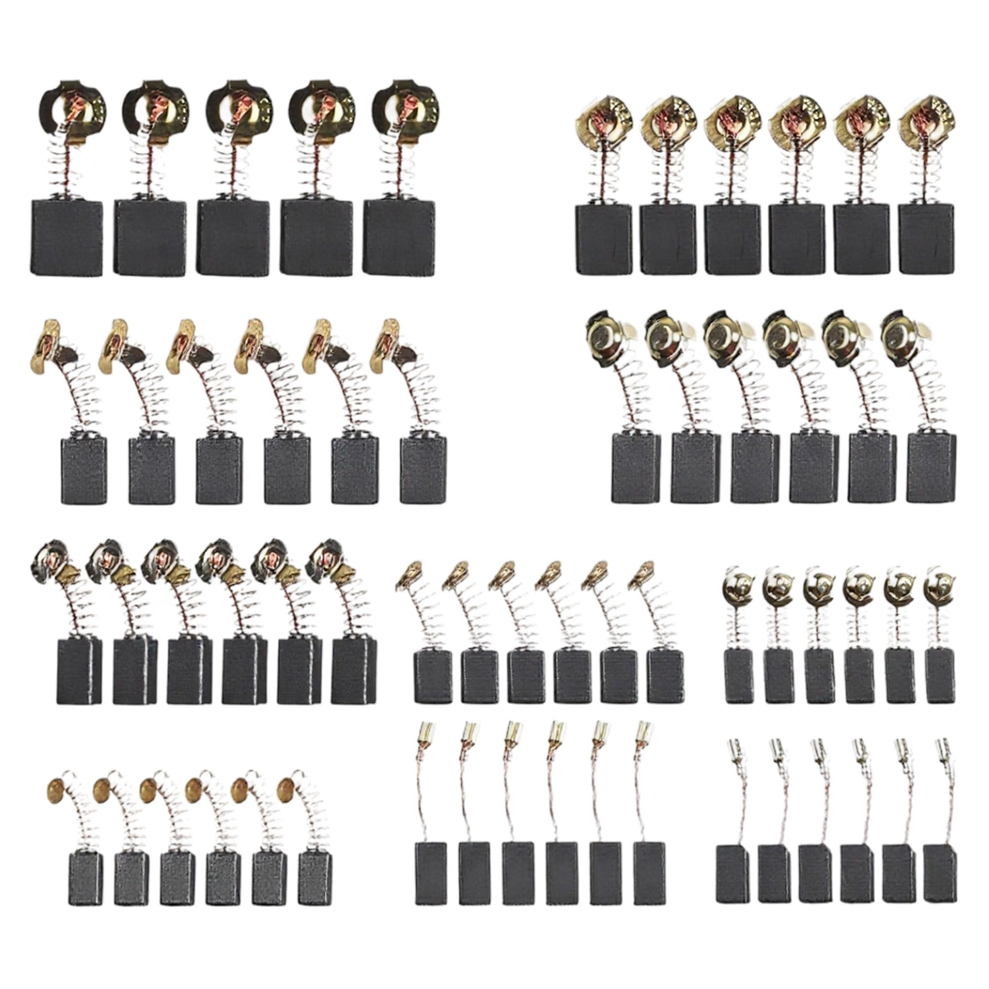 Photo 1 of 60pcs Electric Motor Carbon Brushes, 10 Different Sizes Replacement Carbon Brushes for Various Types of Electric Motors and Power Tools (Replacement Parts)