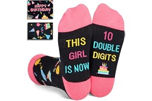 HAPPYPOP 10th Birthday Gifts Ideas for Girls - Socks for 10 Year Old Tween Girls Boys, Present for 10 Year Olds