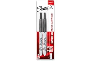 Sharpie Retractable Permanent Markers, Ultra Fine Point, Black, 2 Count