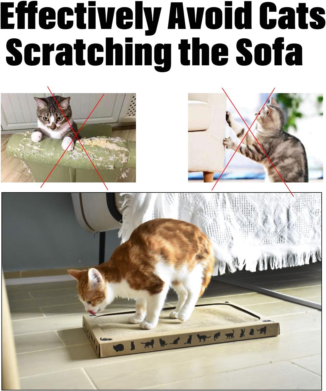 Pieviev Premium Cat Scratcher Cat Toys Sisal Cat Scratching Pad Extra Large No More Torn Cardborad Scattering Anti-Slip Backing & Catnip (1-Pack) : Pet Supplies