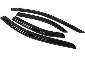 TuningPros WV-317 Window Visor Deflector Rain Guard Dark Smoke 4-pc Set