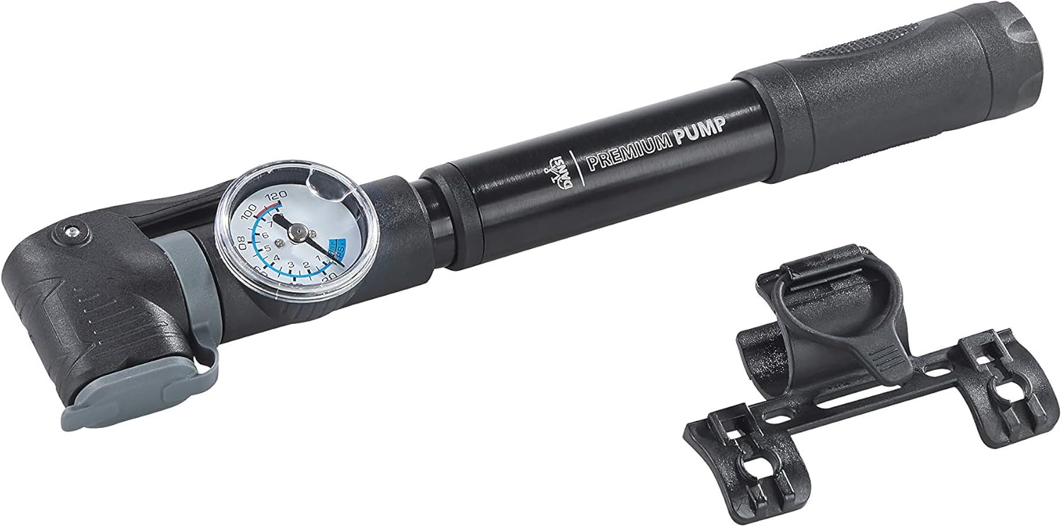 Dansi 44302 Mini Air Pump with Pressure Gauge and Double Valve Head