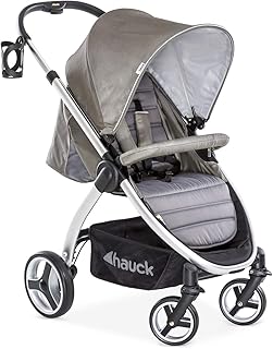 Hauck Lift Up 4 Buggy bis 25 kg mit Liegefunktion ab Geburt, mit einer Hand klein zusammenklappbar, höhenverstellbarer Teleskopschiebegriff, Getränkehalter, großer Korb, charcoal (grau)