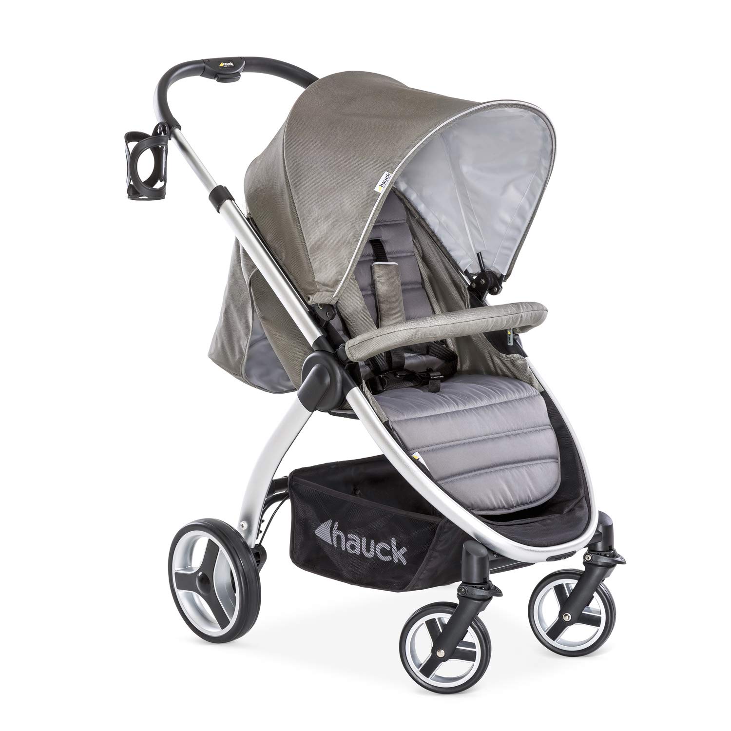 Hauck Lift Up 4 Buggy bis 25 kg mit Liegefunktion ab Geburt, mit einer Hand klein zusammenklappbar, höhenverstellbarer Teleskopschiebegriff, Getränkehalter, großer Korb, charcoal (grau)