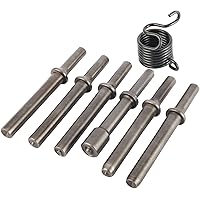YaeCCC 7 Pcs Air Hammer Rivet Set, Heavy Duty Smoothing Pneumatic Air Rivet Hammer Chisel Bits with Spring