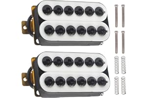 SAPHUE Adjustable Metal Double Coil Electric Guitar Pickups Humbucker Punk Neck/Bridge Pickup (White)
