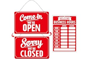 Open Closed Signs Business Hours Sign Set for Window Door Open Signs for Business Hour Closed Open Flip Sign Store Resturant 