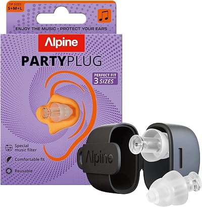 Alpine PartyPlug Ear Plugs Concert 19dB Noise Reduction 3 Sizes Case
