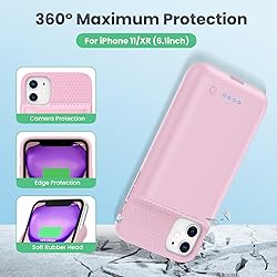 QTshine Battery Case for iPhone 11/XR, 2024
