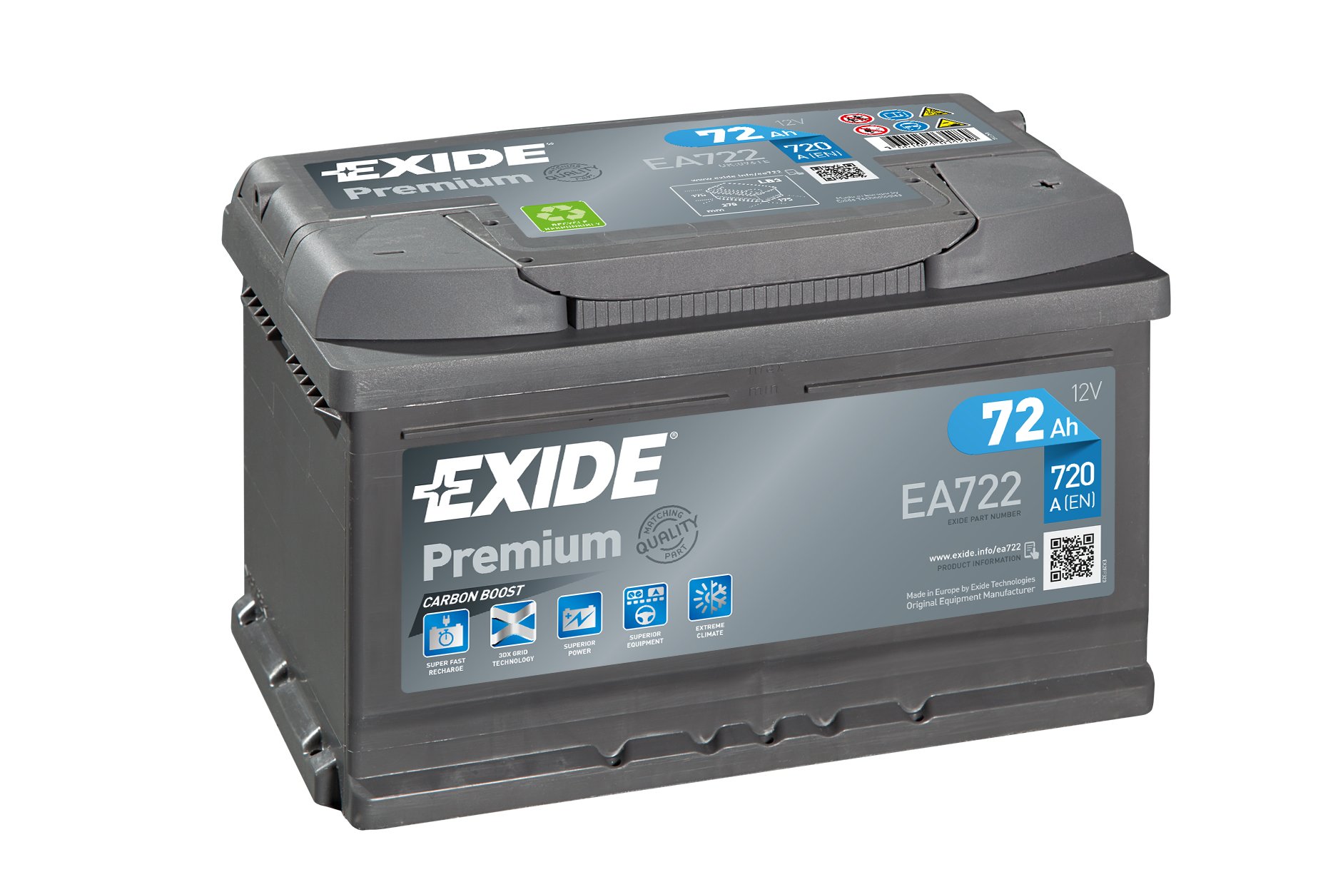 EXIDE Starter Battery EA722
