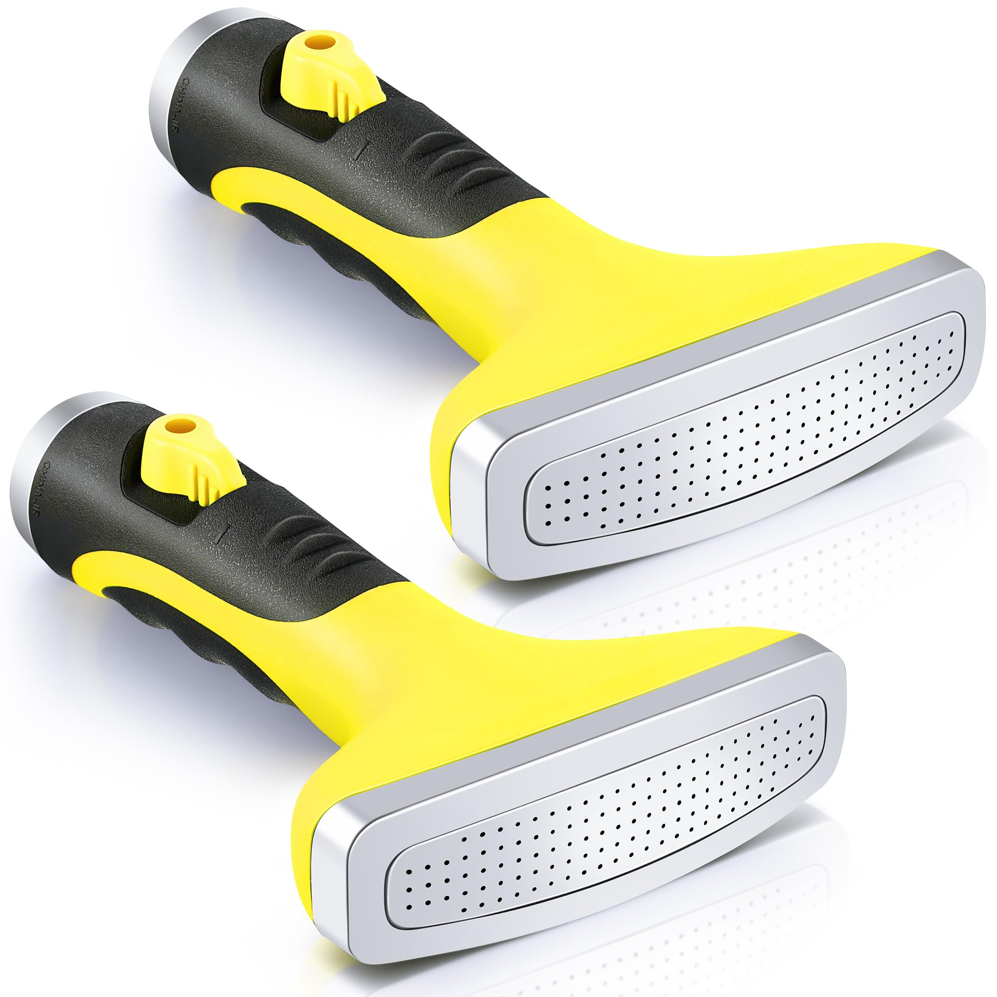 Photo 1 of Dreyoo Fan Spray Nozzle for Garden Hose, Heavy Duty Garden Hose Head Spray for Watering Wand with Flow Control and Ergonomic Insulated Grip, Yellow (2 Pcs)