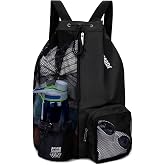 WANDF Mesh Swim Bag, Drawstring Beach Backpack | Wet Pocket, Front pockets, Adjustable Straps, For Snorkeling, Gym, Pool, Cruise, Camp, Water Park