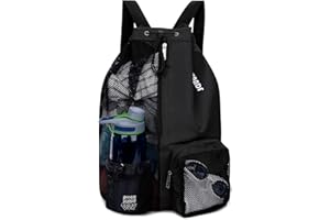 WANDF Swim Bag Mesh Drawstring Backpack with Wet Pocket for Swimming, Gym, and Workout Gear