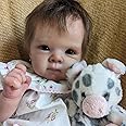 Anano Lifelike Silicone Baby Dolls 18 Inch Realistic Newborn Baby Dolls That Look Real Girl Life Like Babies Reborn Toddler Doll Life Size Newborn Babys Doll Brown Hair Blue Eyes