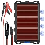 POWOXI 3.3W-Solar-Battery-Trickle-Charger-Maintainer -12V Portable Waterproof Solar Panel Trickle Charging Kit for Car, Automotive, Motorcycle, Boat, Marine, RV, Trailer, Powersports, Snowmobile, etc.