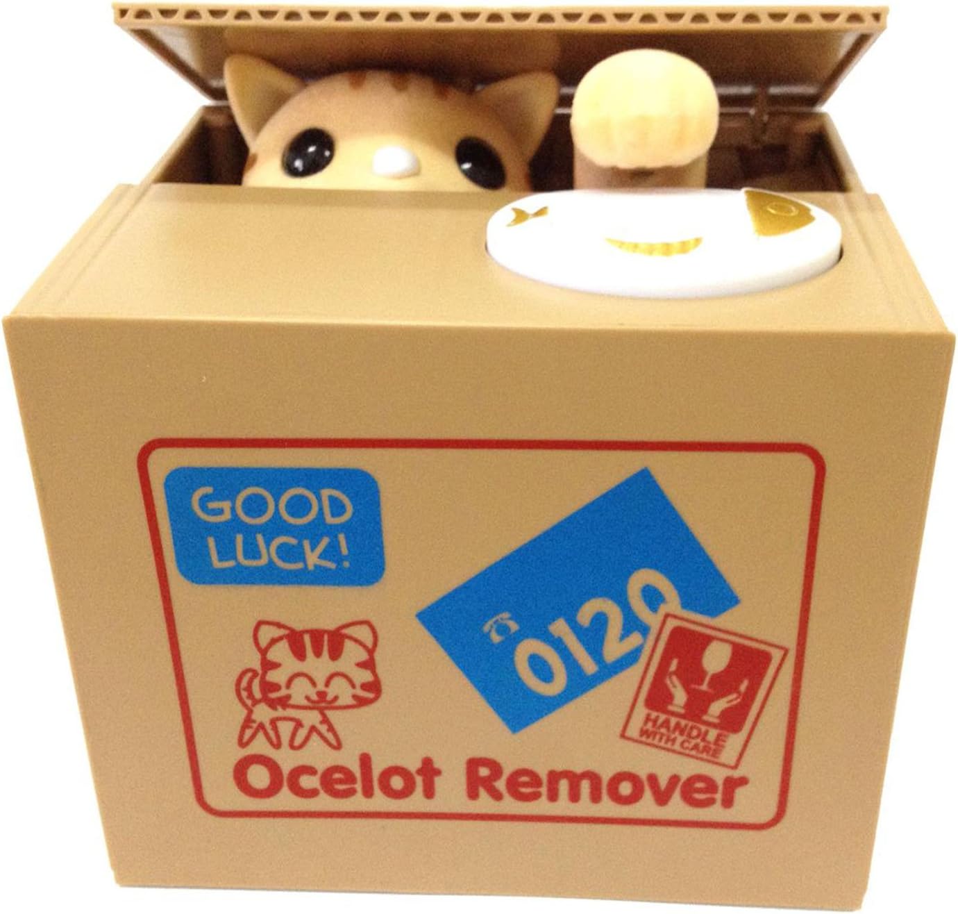 UNTIL YOUCute Stealing Coins Cents Penny Cat Money Box Saving Money Collecting Money Piggy Bank for Kids Kids (Cute Yellow Cat)
