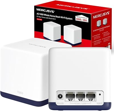 Mercusys AC1900 Mesh Wi-Fi System Halo H50G 2-Pack Up to 4000 sq ft Gigabit