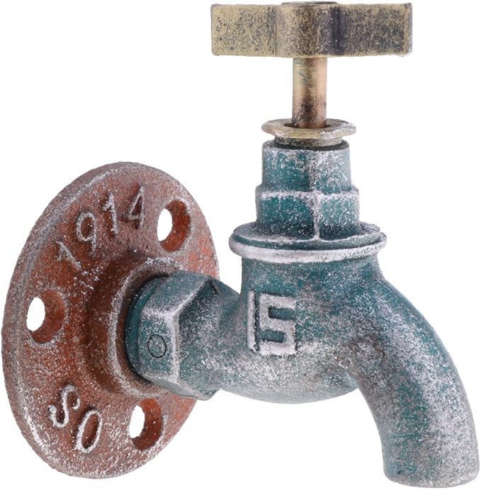 HomeDecTime Spigot Handle Knob Shape Hook Metal Wall Mount Outdoor