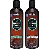 HASK Tea Tree Oil & Rosemary Invigorating Shampoo + Conditioner Set | Refreshes Scalp, Soothes, Sulfate-Free, Paraben-Free, Gluten-Free, Color Safe | 12oz each