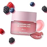 Klavuu Lip Mask Sleeping Pack (0.7oz) – Overnight Deep Hydrating Korean Lip Balm Treatment for Very Dry, Chapped Lips | Lip Lightening & Plumping with Instant Hydration | Gentle Exfoliating (Berry)