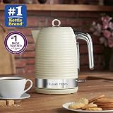 Russell Hobbs Inspire Electric Kettle 1.7L Cream Curry Premium Textured Plastic view 2