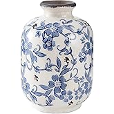Blue and White Ceramic Vase, Decorative Flower Vase for Home Décor, Kitchen, Bedroom, Living Room, Bathroom, & Shelf Centerpiece Table Decorations (Small Mounth)