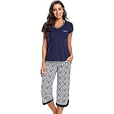 IZZY + TOBY Women's Sleepwear Tops With Capri Pants Pajama Sets