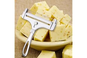 Stainless Steel Wire Cheese Slicer, Adjustable Thickness Handheld Cheese Cutter for Mozzarella, Cheddar, Gruyere, Raclette